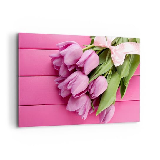 Obraz na płótnie - Właśnie dla ciebie - 120x80cm - Kwiaty Tulipany Bukiet Kwiatów - Nowoczesny obraz na ścianę do salonu do sypialni ARTTOR ARTTOR