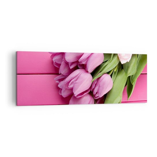 Obraz na płótnie - Właśnie dla ciebie - 140x50cm - Kwiaty Tulipany Bukiet Kwiatów - Nowoczesny Canvas obraz do salonu do sypialni ARTTOR ARTTOR