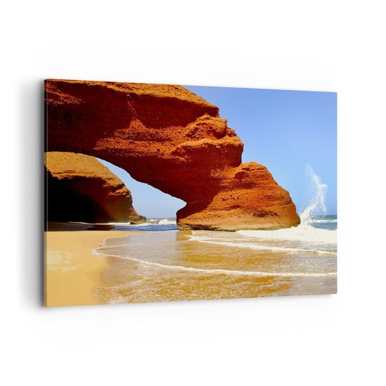 Obraz na płótnie - Woda i wiatr przez tysiące lat - 100x70cm - Krajobraz Maroko Ocean - Nowoczesny foto obraz w ramie do salonu do sypialni ARTTOR ARTTOR