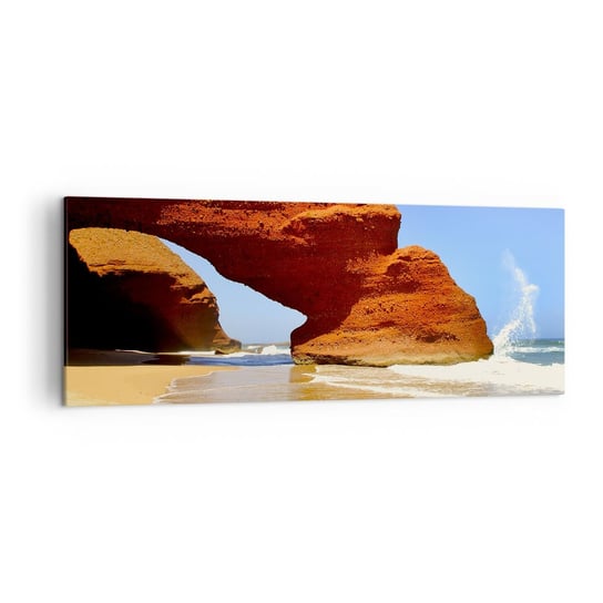 Obraz na płótnie - Woda i wiatr przez tysiące lat - 140x50cm - Krajobraz Maroko Ocean - Nowoczesny Canvas obraz do salonu do sypialni ARTTOR ARTTOR