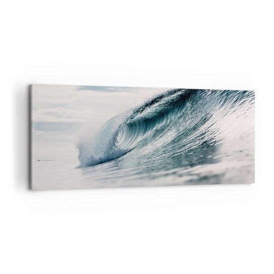 Obraz na płótnie - Wodny szczyt - 120x50cm - Fala Morska Morze Ocean - Nowoczesny obraz na ścianę do salonu do sypialni ARTTOR ARTTOR