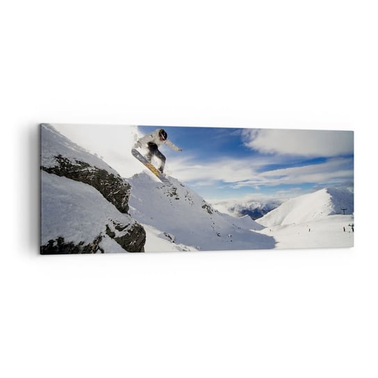 Obraz na płótnie - Wolność bez granic - 140x50cm - Snowboard Krajobraz Góry - Nowoczesny Canvas obraz do salonu do sypialni ARTTOR ARTTOR
