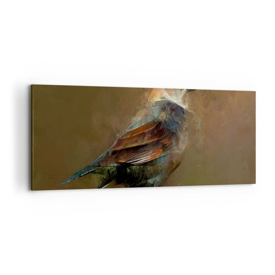 Obraz na płótnie - Wróbelek, ptaszyna niewielka - 120x50cm - Abstrakcja Ptak Natura - Nowoczesny obraz na ścianę do salonu do sypialni ARTTOR ARTTOR