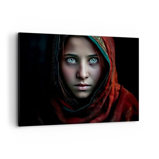 Obraz na płótnie - Wschodnia księżniczka - 120x80cm - Dziewczyna Portret Pakistan - Nowoczesny obraz na ścianę do salonu do sypialni ARTTOR ARTTOR