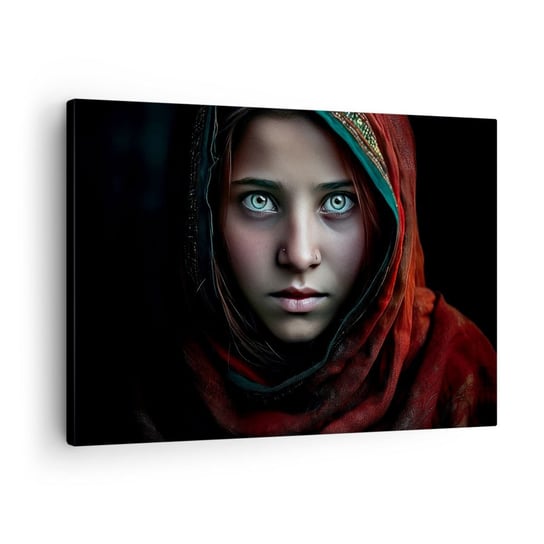 Obraz na płótnie - Wschodnia księżniczka - 70x50cm - Dziewczyna Portret Pakistan - Nowoczesny Canvas obraz do salonu do sypialni ARTTOR ARTTOR