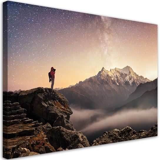 Obraz na płótnie, Wspinaczka górska Gwiazdy Niebo - 100x70 Inna marka