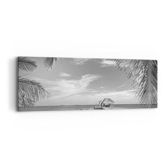 Obraz na płótnie - Wspomnienie czy marzenie? - 90x30cm - Krajobraz Morski Plaża Drewniane Molo - Nowoczesny Canvas obraz do salonu do sypialni ARTTOR ARTTOR