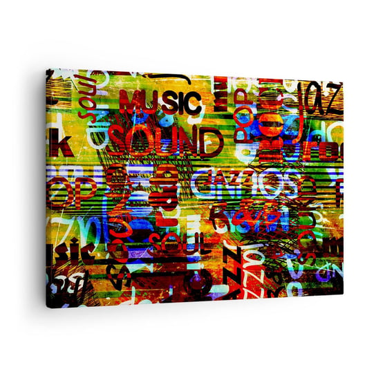 Obraz na płótnie - Wszystkie barwy dźwięku - 70x50cm - Graffiti Grafika Sztuka - Nowoczesny Canvas obraz do salonu do sypialni ARTTOR ARTTOR