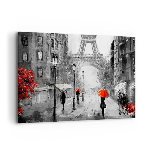 Obraz na płótnie - Wszystkie drogi prowadzą do niej - 100x70cm - Miasto Paryż Wieża Eiffla - Nowoczesny foto obraz w ramie do salonu do sypialni ARTTOR ARTTOR
