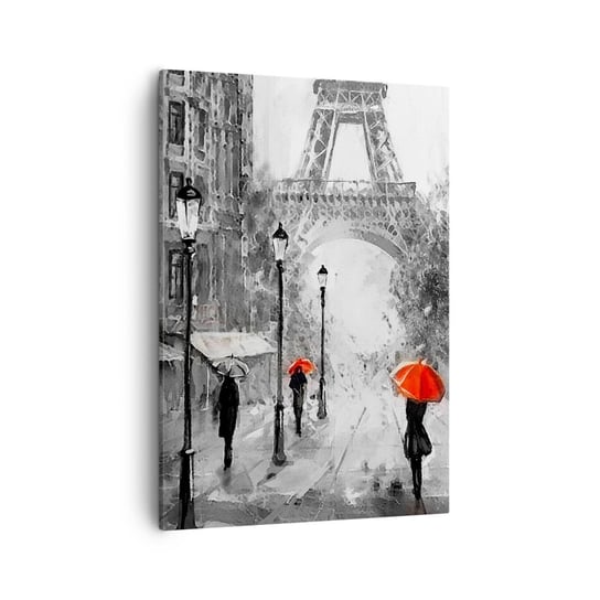 Obraz na płótnie - Wszystkie drogi prowadzą do niej - 50x70cm - Miasto Paryż Wieża Eiffla - Nowoczesny Canvas obraz do salonu do sypialni ARTTOR ARTTOR