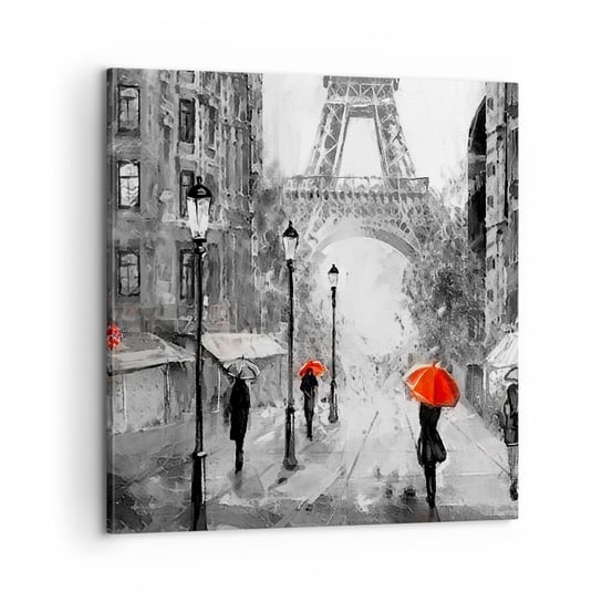 Obraz na płótnie - Wszystkie drogi prowadzą do niej - 60x60 cm - Obraz nowoczesny - Miasto, Paryż, Wieża Eiffla, Architektura, Francja - AC60x60-3942 ARTTOR