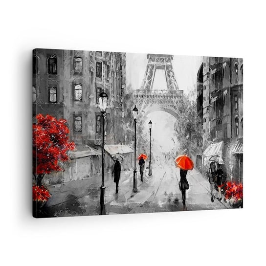 Obraz na płótnie - Wszystkie drogi prowadzą do niej - 70x50cm - Miasto Paryż Wieża Eiffla - Nowoczesny Canvas obraz do salonu do sypialni ARTTOR ARTTOR