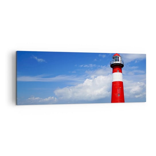 Obraz na płótnie - Wymarzona samotnia - 140x50cm - Krajobraz Latarnia Morska Holandia - Nowoczesny Canvas obraz do salonu do sypialni ARTTOR ARTTOR