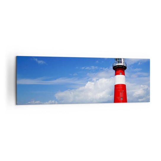 Obraz na płótnie - Wymarzona samotnia - 160x50cm - Krajobraz Latarnia Morska Holandia - Nowoczesny foto obraz w ramie do salonu do sypialni ARTTOR ARTTOR