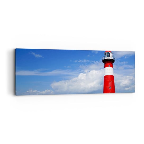 Obraz na płótnie - Wymarzona samotnia - 90x30cm - Krajobraz Latarnia Morska Holandia - Nowoczesny Canvas obraz do salonu do sypialni ARTTOR ARTTOR
