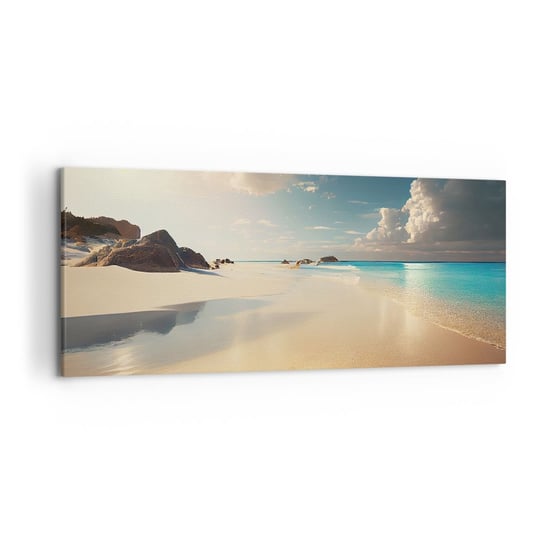 Obraz na płótnie - Wymarzony dzień - 120x50cm - Dzika Plaża Ocean Brzeg - Nowoczesny obraz na ścianę do salonu do sypialni ARTTOR ARTTOR
