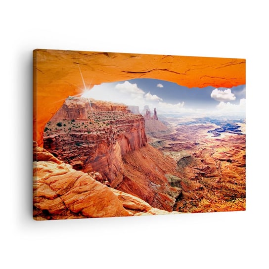 Obraz na płótnie - Wyrzeźbione przez samą naturę - 70x50cm - Krajobraz Park Narodowy Arizona Grand Canyon - Nowoczesny Canvas obraz do salonu do sypialni ARTTOR ARTTOR