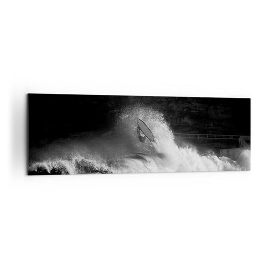 Obraz na płótnie - Wyzwanie przyjęte! - 160x50cm - Surfing Fala Sporty Wodne - Nowoczesny foto obraz w ramie do salonu do sypialni ARTTOR ARTTOR