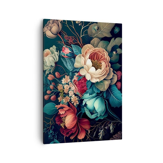 Obraz na płótnie - XIX-wieczny czar - 50x70cm - Kwiaty Shabby Chic Klasyczny - Nowoczesny Canvas obraz do salonu do sypialni ARTTOR ARTTOR