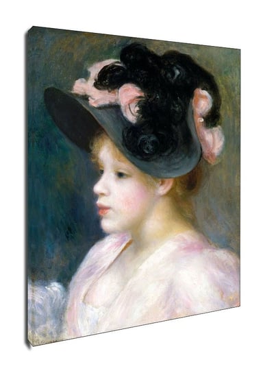 Obraz na płótnie Young Girl in a Pink and Black Hat, Auguste Renoir, 50x70 cm Galeria Plakatu