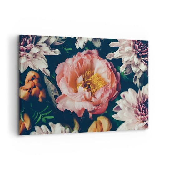 Obraz na płótnie - Z barokowym przepychem - 120x80cm - Kwiaty Piwonia Bukiet Kwiatów - Nowoczesny obraz na ścianę do salonu do sypialni ARTTOR ARTTOR