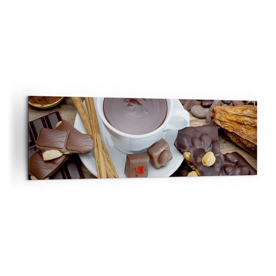Obraz na płótnie - Z baśniowej fabryki czekolady - 160x50cm - Gastronomia Czekolada Kawa - Nowoczesny foto obraz w ramie do salonu do sypialni ARTTOR ARTTOR