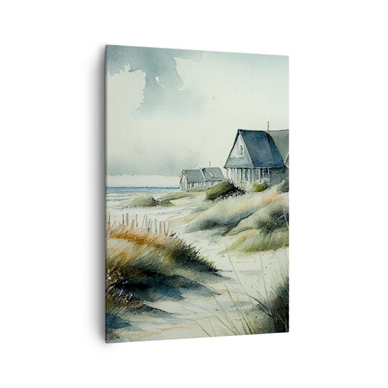 Obraz na płótnie - Z dala od zgiełku - 70x100cm - Dom Plaża Morze - Nowoczesny foto obraz w ramie do salonu do sypialni ARTTOR ARTTOR
