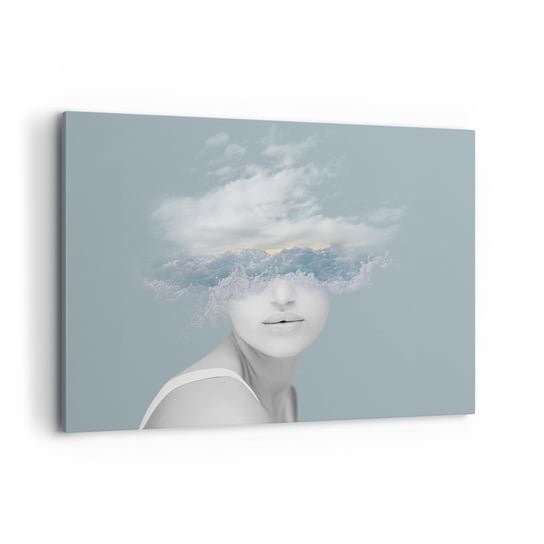 Obraz na płótnie - Z głową w chmurach - 100x70cm - Jasny Portret Chmury - Nowoczesny foto obraz w ramie do salonu do sypialni ARTTOR ARTTOR