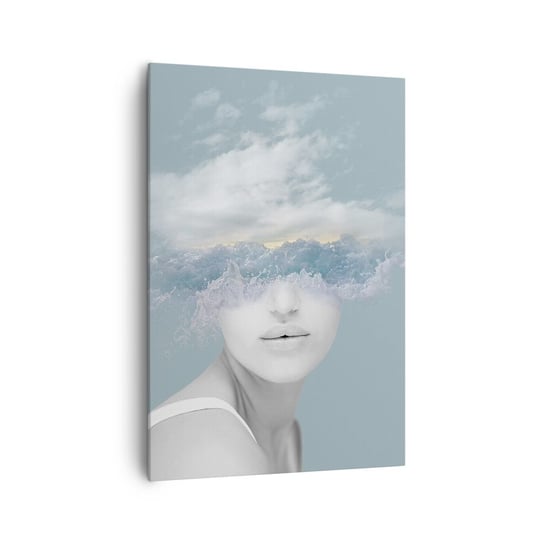 Obraz na płótnie - Z głową w chmurach - 70x100cm - Jasny Portret Chmury - Nowoczesny foto obraz w ramie do salonu do sypialni ARTTOR ARTTOR