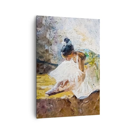 Obraz na płótnie - Z obrazu Degasa - 70x100cm - Baletnica Taniec Balet - Nowoczesny foto obraz w ramie do salonu do sypialni ARTTOR ARTTOR