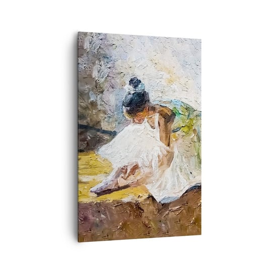 Obraz na płótnie - Z obrazu Degasa - 80x120cm - Baletnica Taniec Balet - Nowoczesny obraz na ścianę do salonu do sypialni ARTTOR ARTTOR