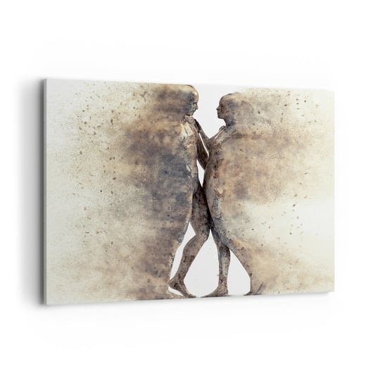Obraz na płótnie - Z prochu powstali, by kochać - 100x70cm - Abstrakcja Kobieta I Mężczyzna Miłość - Nowoczesny foto obraz w ramie do salonu do sypialni ARTTOR ARTTOR