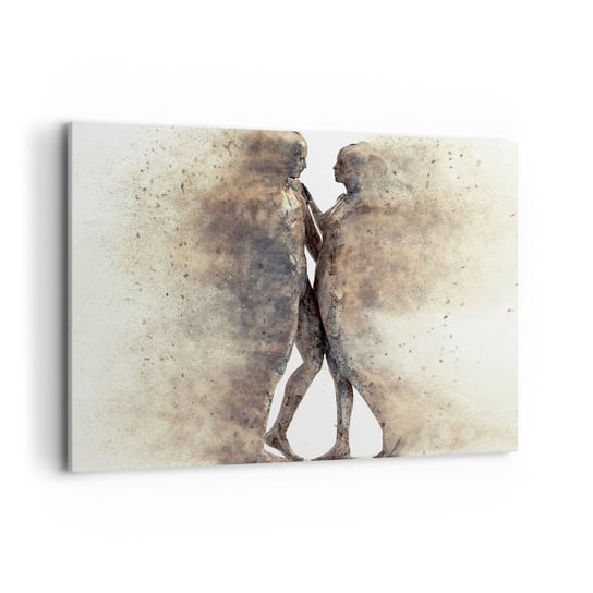 Obraz na płótnie - Z prochu powstali, by kochać - 120x80cm - Abstrakcja Kobieta I Mężczyzna Miłość - Nowoczesny obraz na ścianę do salonu do sypialni ARTTOR ARTTOR