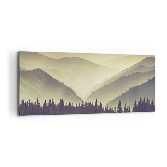 Obraz na płótnie - Za siedmioma górami… - 120x50cm - Krajobraz Las Góry - Nowoczesny obraz na ścianę do salonu do sypialni ARTTOR ARTTOR