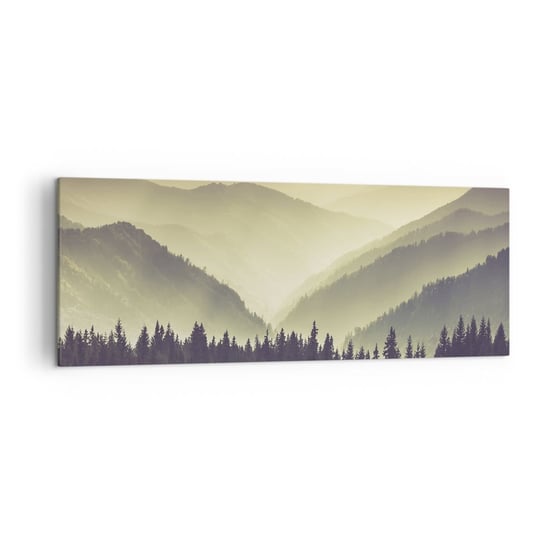 Obraz na płótnie - Za siedmioma górami… - 140x50cm - Krajobraz Las Góry - Nowoczesny Canvas obraz do salonu do sypialni ARTTOR ARTTOR