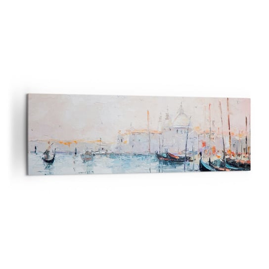 Obraz na płótnie - Za wodą, za mgłą - 160x50cm - Sztuka Miasto Wenecja - Nowoczesny foto obraz w ramie do salonu do sypialni ARTTOR ARTTOR