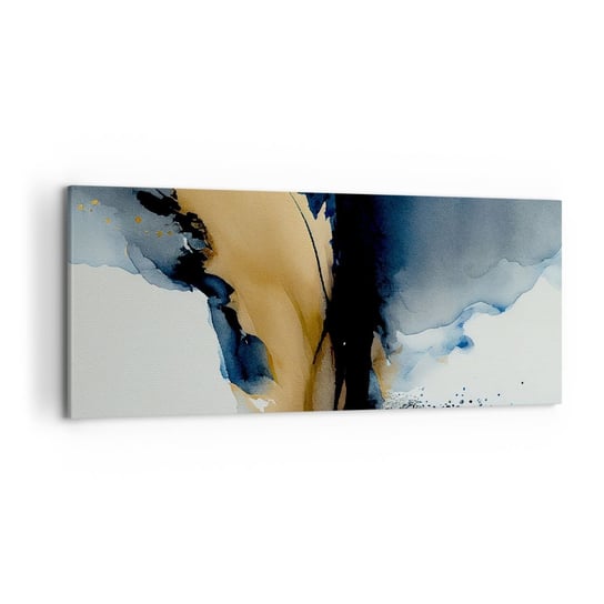 Obraz na płótnie - Za zasłoną - 120x50cm - Abstrakcja Atrament Sztuka - Nowoczesny obraz na ścianę do salonu do sypialni ARTTOR ARTTOR