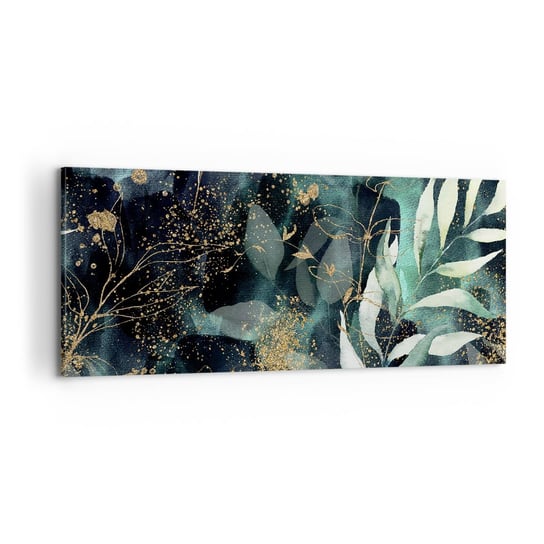 Obraz na płótnie - Zaczarowany ogród - 100x40cm - Rośliny Liście Botanika - Nowoczesny foto obraz w ramie do salonu do sypialni ARTTOR ARTTOR