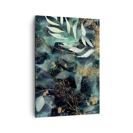 Obraz na płótnie - Zaczarowany ogród - 50x70cm - Rośliny Liście Botanika - Nowoczesny Canvas obraz do salonu do sypialni ARTTOR ARTTOR