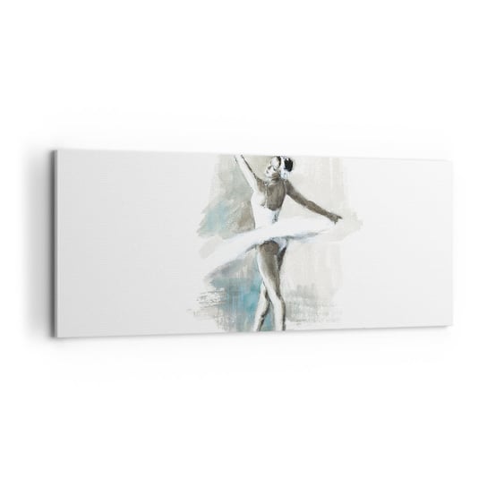 Obraz na płótnie - Zaklęta w łabędzia - 100x40cm - Baletnica Taniec Balet - Nowoczesny foto obraz w ramie do salonu do sypialni ARTTOR ARTTOR