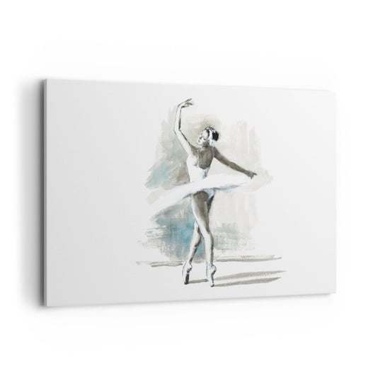 Obraz na płótnie - Zaklęta w łabędzia - 100x70cm - Baletnica Taniec Balet - Nowoczesny foto obraz w ramie do salonu do sypialni ARTTOR ARTTOR