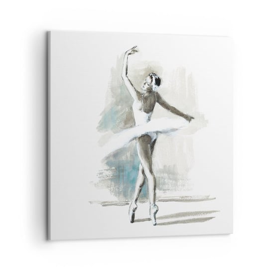 Obraz na płótnie - Zaklęta w łabędzia - 50x50 cm - Obraz nowoczesny - Baletnica, Taniec, Balet, Grafika, Malarstwo - AC50x50-4953 ARTTOR
