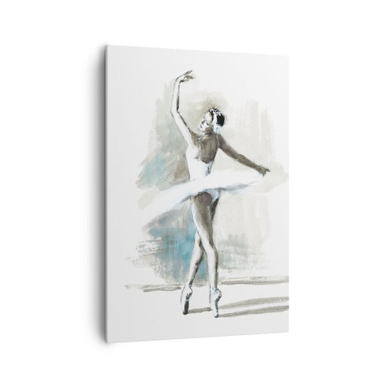 Obraz na płótnie - Zaklęta w łabędzia - 70x100cm - Baletnica Taniec Balet - Nowoczesny foto obraz w ramie do salonu do sypialni ARTTOR ARTTOR