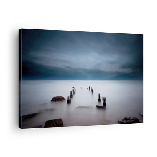 Obraz na płótnie - Zamyślone jezioro - 70x50cm - Krajobraz Morze Jezioro - Nowoczesny Canvas obraz do salonu do sypialni ARTTOR ARTTOR