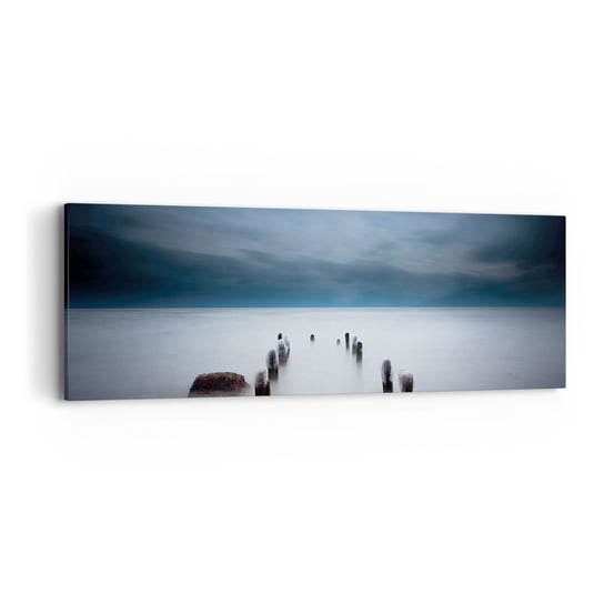 Obraz na płótnie - Zamyślone jezioro - 90x30cm - Krajobraz Morze Jezioro - Nowoczesny Canvas obraz do salonu do sypialni ARTTOR ARTTOR