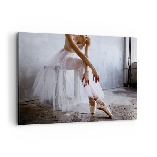 Obraz na płótnie - Zanim zabłysną światła rampy - 100x70cm - Baletnica Balet Taniec - Nowoczesny foto obraz w ramie do salonu do sypialni ARTTOR ARTTOR