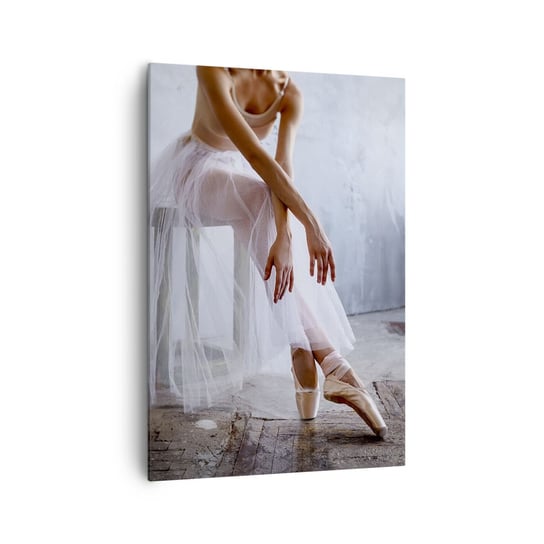 Obraz na płótnie - Zanim zabłysną światła rampy - 70x100cm - Baletnica Balet Taniec - Nowoczesny foto obraz w ramie do salonu do sypialni ARTTOR ARTTOR