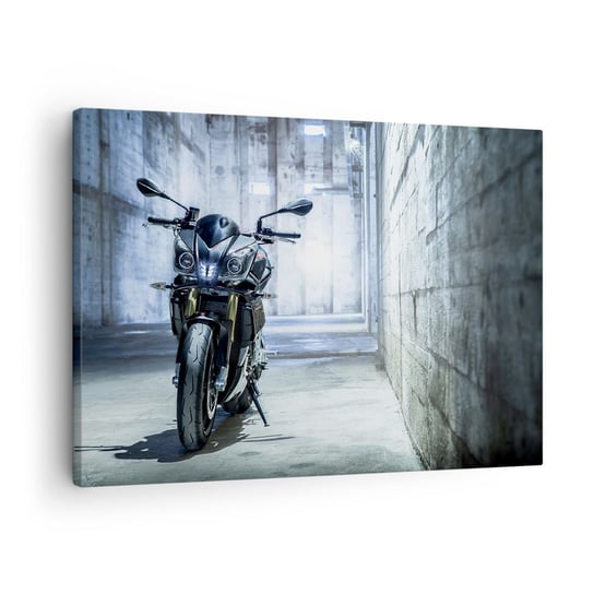 Obraz na płótnie - Zanim zawyje silnik - 70x50cm - Motoryzacja Motocykl Sport - Nowoczesny Canvas obraz do salonu do sypialni ARTTOR ARTTOR