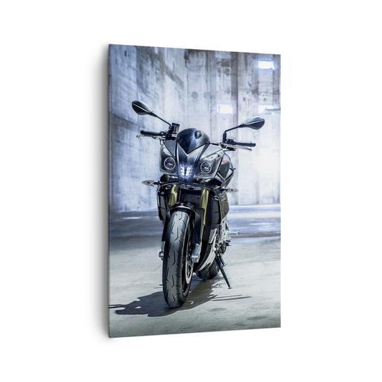 Obraz na płótnie - Zanim zawyje silnik - 80x120cm - Motoryzacja Motocykl Sport - Nowoczesny obraz na ścianę do salonu do sypialni ARTTOR ARTTOR