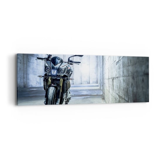 Obraz na płótnie - Zanim zawyje silnik - 90x30cm - Motoryzacja Motocykl Sport - Nowoczesny Canvas obraz do salonu do sypialni ARTTOR ARTTOR